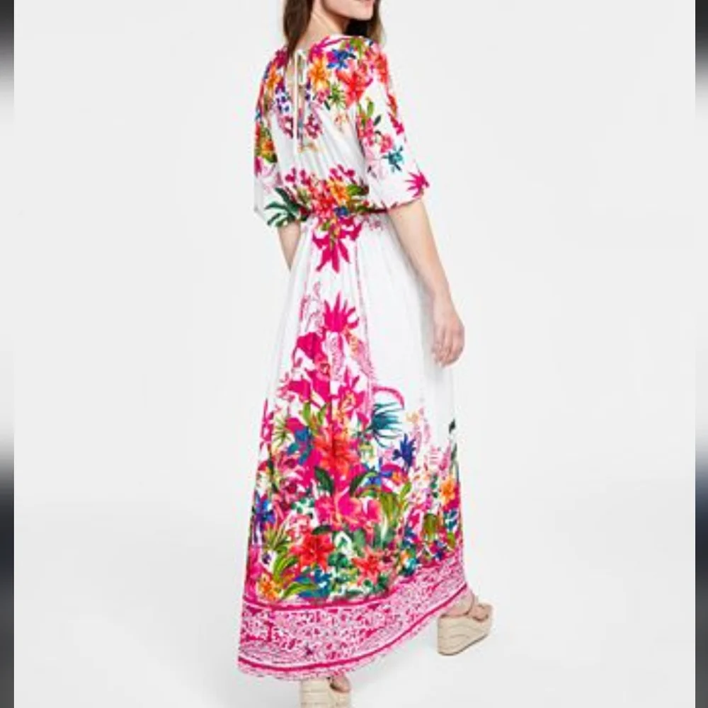 INC International Concepts Women's Floral V-Neck Maxi Dress Size Large - Picture 14 of 15